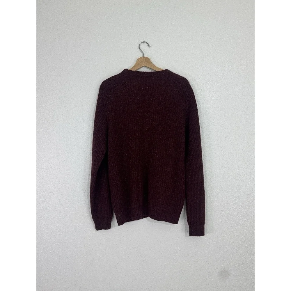 Octobre Editions Burgundy Wool Blend Cardigan Quiet Luxury Preppy Sweater Size M